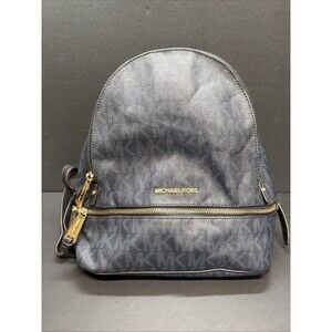 MICHAEL KORS RHEA ZIP MEDIUM COLOR BLOCK LOGO BACKPACK Blue